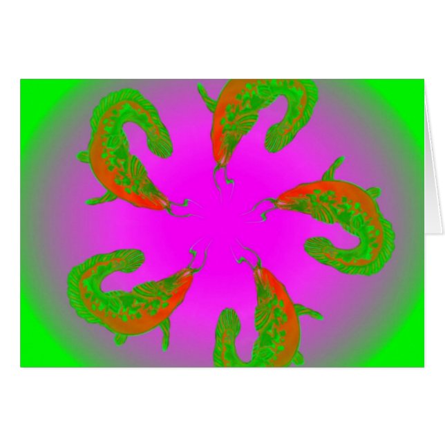 5 Lucky Catfish #2 Hälsningskort (Framsidan Horizontal)