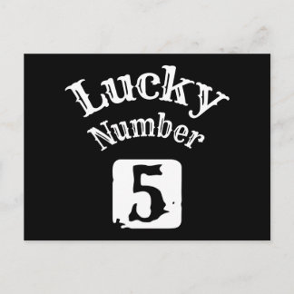 5 - Lucky Number 5 Lycka Vykort