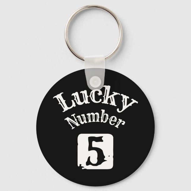 5 - Lucky Number 5 Tur Nyckelring (Framsida)