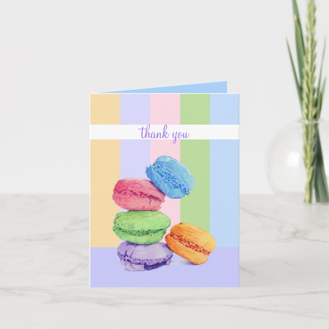 5 Macaron rand Tackkort Card (Framsida)