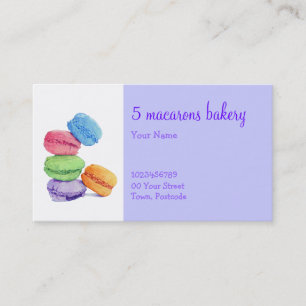 5 Macarons bakverk, Affärskort Visitkort