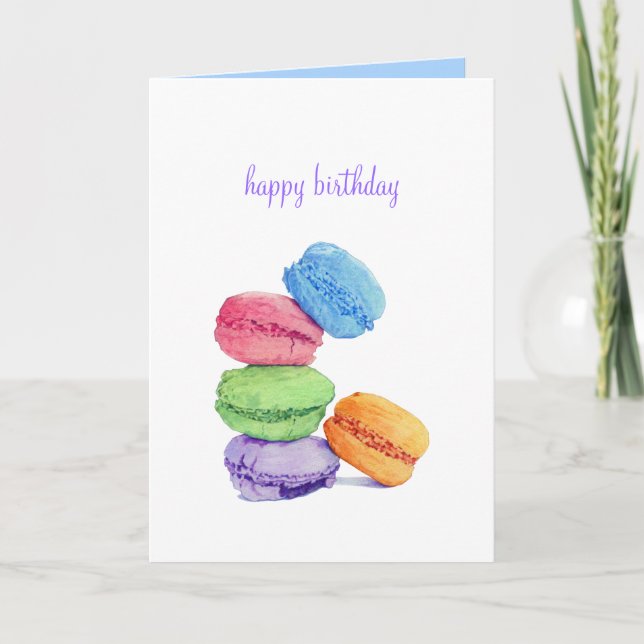 5 Macarons födelsedagskort Kort (Framsida)