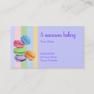 5 Macarons rand Bakery-Affärskortet Visitkort