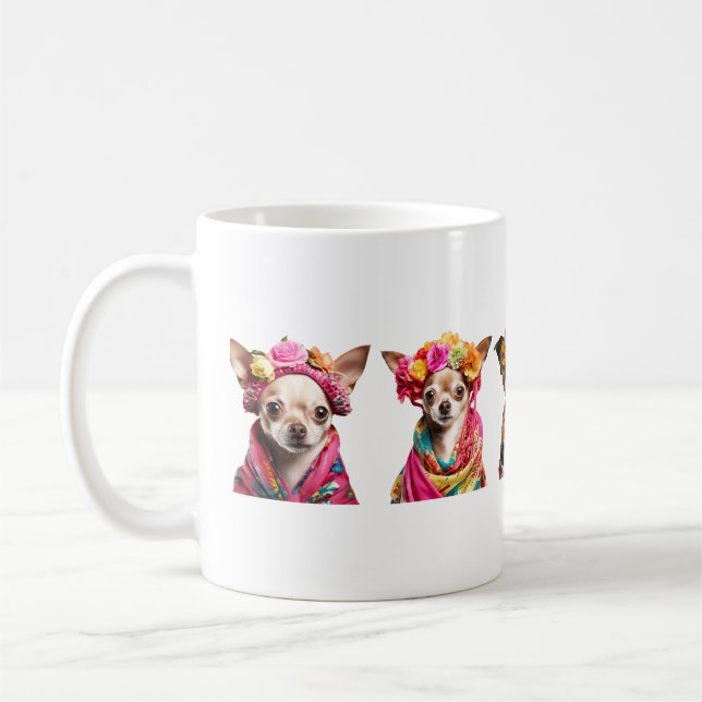 5 mexikanska Chihuahuas hund mamma pappa födelseda Kaffemugg (Vänster)