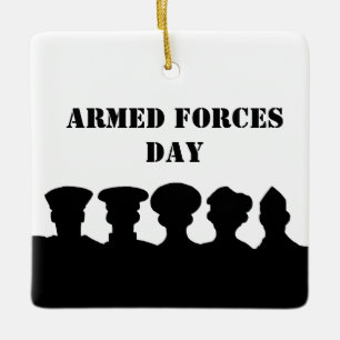 5 Militära Grenar Silhouettes Ornament          