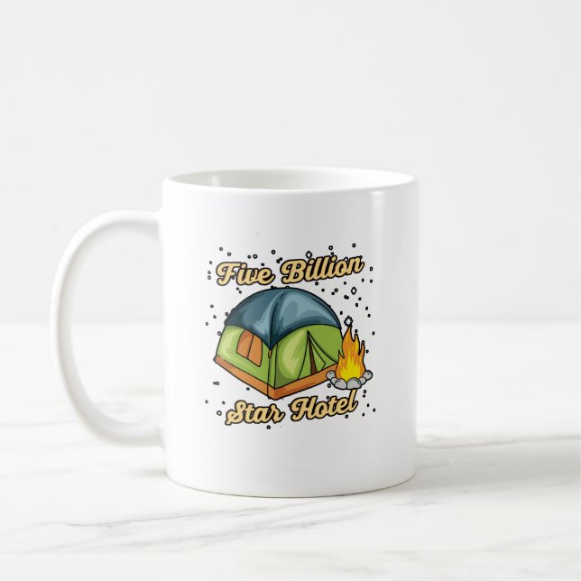 5 miljarder stjärnor Hotel Camping Camper Tält Gif Kaffemugg (Vänster)