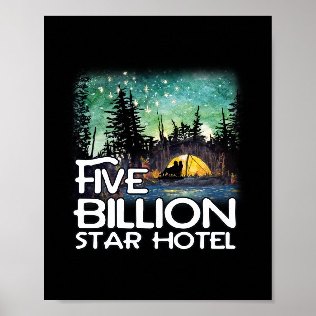 5 miljarder stjärnor Hotel Camping Poster (Framsidan)