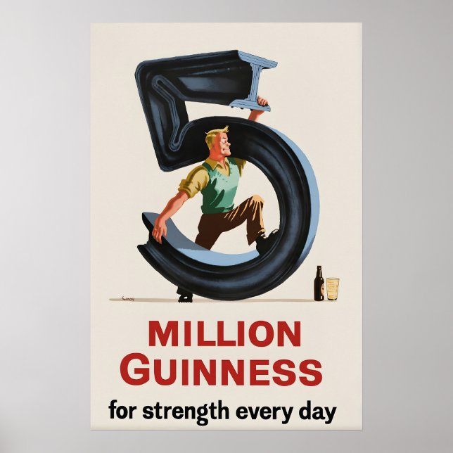 5 miljoner Guinness Affisch Print  John Gilroy (Framsidan)
