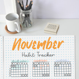 5 mm Dot Grid Journal Habit Tracker Månad Kalender Stämpel