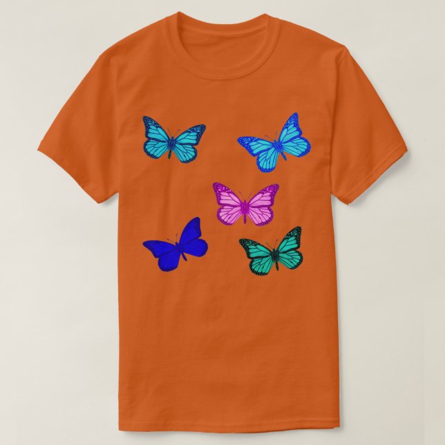 5 Monarch Butterfly Stickers T Shirt (Design framsida)