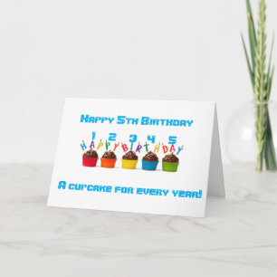 5 MUFFINSAR FÖR DIN ****5 BIRTHDAY *** HAR ROLIGT KORT