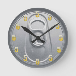 5 O'Clock Beer Round Clock Clock Rund Klocka