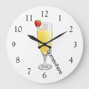 5 O'Clock någonstans Mimosa Stor Klocka