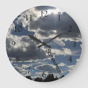 5 O'Clock nånstans moln Stor Klocka