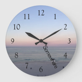 5 O'Clock nånstans Rosa Beach Stor Klocka