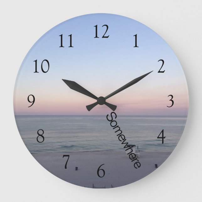 5 O'Clock nånstans Rosa Beach Stor Klocka (Framsida)