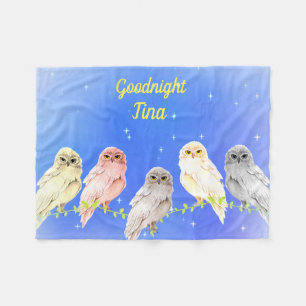 5 pastel uggla Fleece Blanket