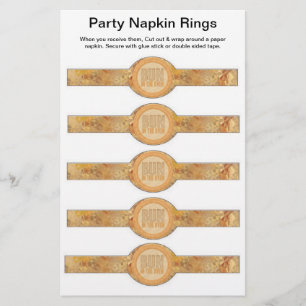 5 per lakan Baby Shower Pappersservett Ringar Flygblad
