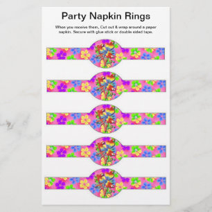 5 per lakan TROPICAL Birthday Pappersservett Ringa Flygblad