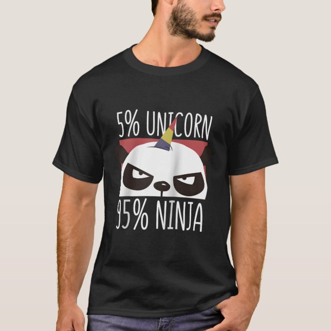 5 Pervent Unicorn 95 Proccent Ninja Pan T Shirt (Framsida)