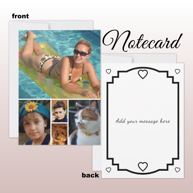 5 photo add message black text flat note card tack kort (Skapare uppladdad)