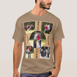 5 Photo Best Pappa 20XX Wood Grain Diagonal T Shirt