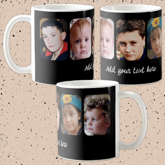 5 photo collage add text black kaffemugg