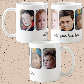 5 photo collage add text white kaffemugg
