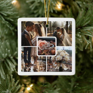 5 Photo Collage Bröllop Julgransprydnad Keramik