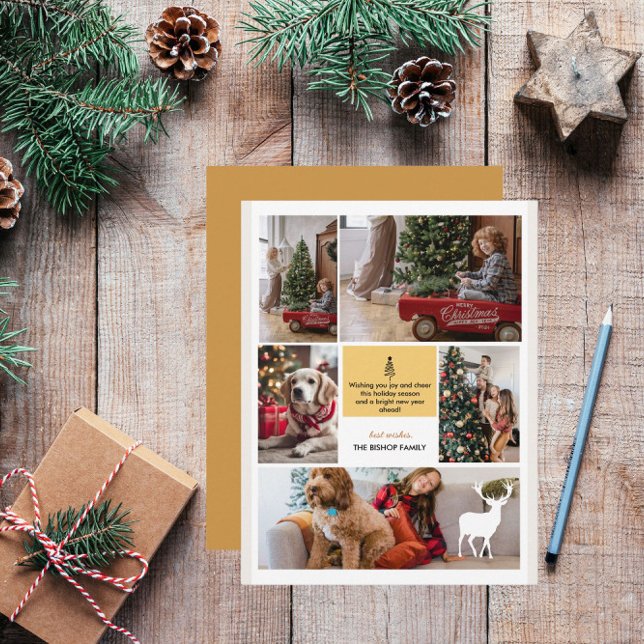 5 Photo Collage God jul Hälsning Julkort (Skapare uppladdad)