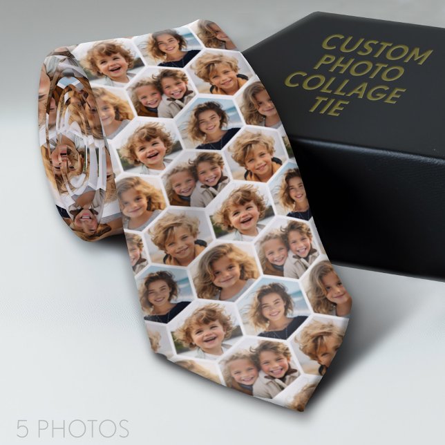 5 Photo Collage Honeycomb Mönster BE Patient Slips (Custom Photo Tie)