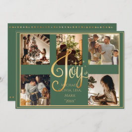 5 Photo Collage Joy Guld Julafton jul Helgdag Julkort