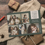 5 Photo Collage Year Granska julgranens Grönt Julkort<br><div class="desc">Skicka moderna semesterhälsningar med de här fem fotokorten! De har glatt text som är inriktad på de positiva, även om livet ibland kan vara svårt. Huvudtexten lyder: "vi dansade, vi skrattade, vi spelade, vi lärde oss, vi älskade", men den kan anpassas till en annan ordalydelse om så önskas. Ett enkelt...</div>