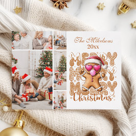  5 Photo Cute Gingerbread  Christmas  Julkort
