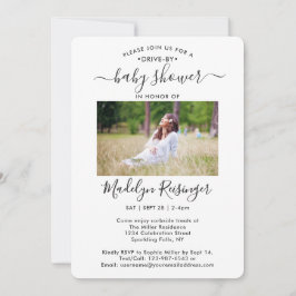 5 Photo Drive by Social Avstånd babyvisningsprogra Inbjudningar