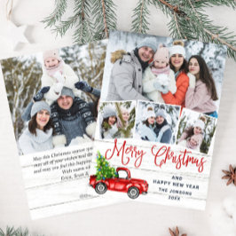 5 Photo God jul Red Farm Lastbil Julkort