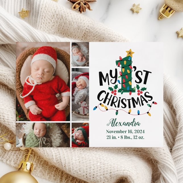 5 Photo Julgran Ljus Första jul Julkort (Skapare uppladdad)