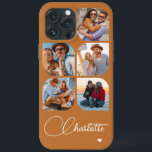 5 Photo Modern Trendig Enkel Personlig Namn<br><div class="desc">5 Photo Modern Trendig Simple Heart Personlig Namn iPhone Telefonväskor innehåller fem av dina favoritfoton med personlig namn i ett elegant, vitt calligrafskript som accentueras med ett kärlek-hjärta. Anpassa genom att redigera texten i textrutan. Perfekt för födelsedag, jul, Mors dag, babyduschar, möhippor, mamma, syster, kusiner, bästa vänner med mera. PHOTO...</div>