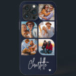 5 Photo Modern Trendig Enkel Personlig Namn<br><div class="desc">5 Photo Modern Trendig Simple Heart Personlig Namn iPhone Telefonväskor innehåller fem av dina favoritfoton med personlig namn i ett elegant, vitt calligrafskript som accentueras med ett kärlek-hjärta. Anpassa genom att redigera texten i textrutan. Perfekt för födelsedag, jul, Mors dag, babyduschar, möhippor, mamma, syster, kusiner, bästa vänner med mera. PHOTO...</div>