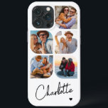 5 Photo Modern Trendig Enkel Personlig Namn<br><div class="desc">5 Photo Modern Trendig Simple Heart Personlig Namn iPhone Telefonväskor innehåller fem av dina favoritfoton med personlig namn i elegantens svarta calligrafskript som accentueras med ett kärlek-hjärta. Anpassa genom att redigera texten i textrutan. Perfekt för födelsedag, jul, Mors dag, babyduschar, möhippor, mamma, syster, kusiner, bästa vänner med mera. PHOTO TIP:...</div>