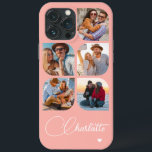 5 Photo Modern Trendig Enkel Personlig Namn<br><div class="desc">5 Photo Modern Trendig Simple Heart Personlig Namn iPhone Telefonväskor innehåller fem av dina favoritfoton med personlig namn i ett elegant, vitt calligrafskript som accentueras med ett kärlek-hjärta. Anpassa genom att redigera texten i textrutan. Perfekt för födelsedag, jul, Mors dag, babyduschar, möhippor, mamma, syster, kusiner, bästa vänner med mera. PHOTO...</div>