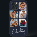 5 Photo Modern Trendig Enkel Personlig Namn<br><div class="desc">5 Photo Modern Trendig Simple Heart Personlig Namn iPhone Telefonväskor innehåller fem av dina favoritfoton med personlig namn i ett elegant, vitt calligrafskript som accentueras med ett kärlek-hjärta. Anpassa genom att redigera texten i textrutan. Perfekt för födelsedag, jul, Mors dag, babyduschar, möhippor, mamma, syster, kusiner, bästa vänner med mera. PHOTO...</div>