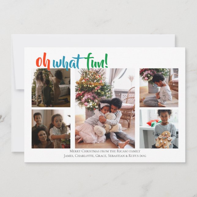 5 Photo Oh Vilken Roligt jul Julkort (Framsida)