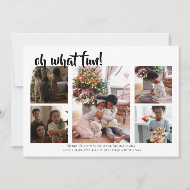 5 Photo Oh Vilken Roligt jul Julkort (Framsida)