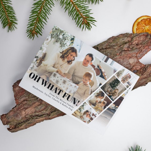 5 Photo Oh Vilken Roligt jul Julkort (5 Photo Oh What Fun Christmas Holiday Card by Ricaso.  Add five photographs, make your own.
)