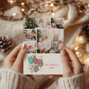 5 Photo Whimsical Ho Ho-julfamiljen Julkort