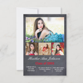 5 Photos Collage-Lodrät - 3 x 5 Grad-meddelande Inbjudningar