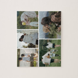 5 Photos Collage Personalized Family Jigsaw Puzzle Pussel