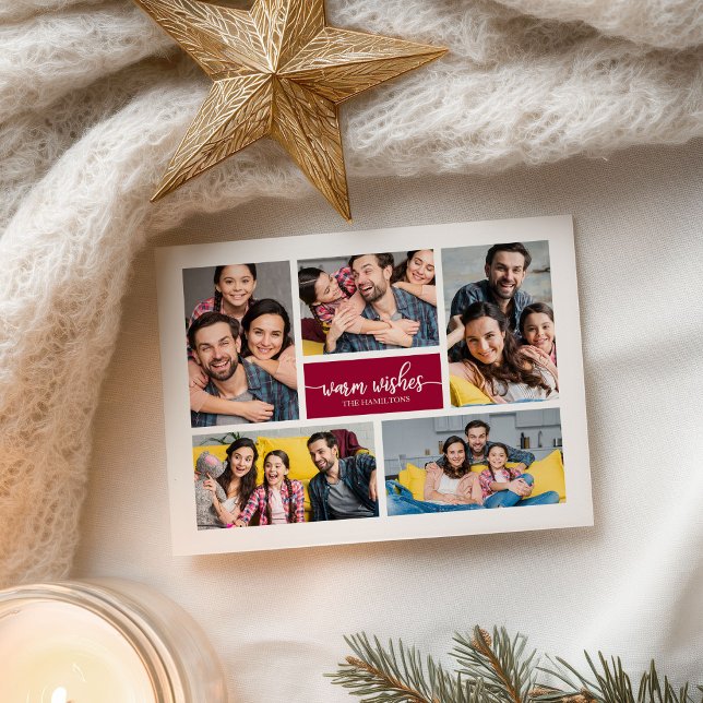 5 Photos Warm Önskemål Simple Cute Collage jul Vykort (Skapare uppladdad)