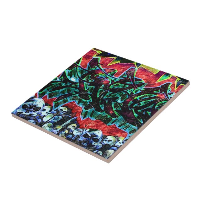 5 Pointz New York-Döskallar Graffiti Kakelplatta (Sidan)